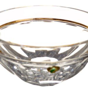 Waterford Elysian crystal Bowl with gold band.